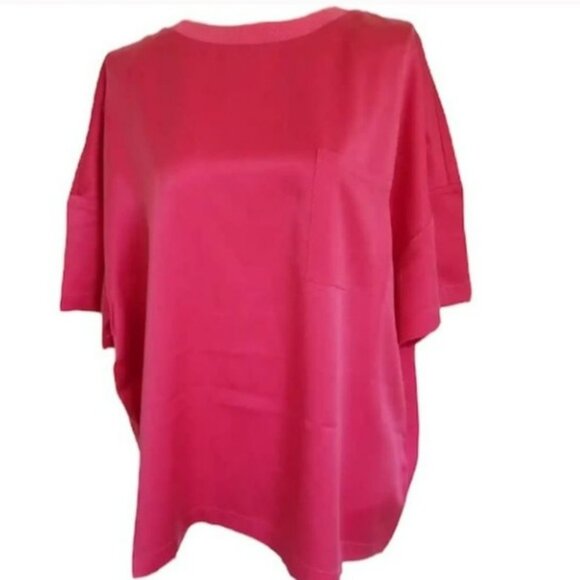 NWT Badgley Mischka Degrade Silk Top, CORAL, Sizes XS & S ONLY - ATHLEISURE Wear - Picture 2 of 2